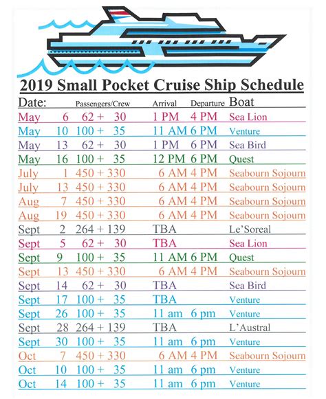 baltimore cruise ship schedule